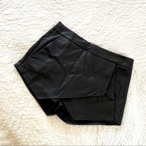 Express faux leather skort